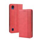 Magnetic Buckle Retro Crazy Horse Texture Horizontal Flip Leather Case for ZTE Blade A5 (2019) , with Holder & Card Slots & Photo Frame(Red) - 1