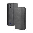 Magnetic Buckle Retro Crazy Horse Texture Horizontal Flip Leather Case for ZTE Blade A7 (2019) , with Holder & Card Slots & Photo Frame(Black) - 1