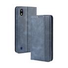 Magnetic Buckle Retro Crazy Horse Texture Horizontal Flip Leather Case for ZTE Blade A7 (2019) , with Holder & Card Slots & Photo Frame(Blue) - 1