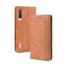 Magnetic Buckle Retro Crazy Horse Texture Horizontal Flip Leather Case for Xiaomi CC9e /A3, with Holder & Card Slots & Photo Frame(Brown) - 1