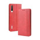 Magnetic Buckle Retro Crazy Horse Texture Horizontal Flip Leather Case for Xiaomi CC9e /A3, with Holder & Card Slots & Photo Frame(Red) - 1