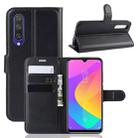 Litchi Texture Horizontal Flip Leather Case for Xiaomi MI CC9e / MI A3, with Wallet & Holder & Card Slots(black) - 1