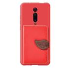 Leaf Buckle Litchi Texture Card Holder PU + TPU Case with Card Slot & Wallet & Holder & Photo Frame for Xiaomi Mi 9T / Mi 9T Pro / Redmi K20 / Redmi K20 Pro(Red) - 1