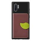 Leaf Buckle Litchi Texture Card Holder PU + TPU Case with Card Slot & Wallet & Holder & Photo Frame for Galaxy Note 10+(Brown) - 1