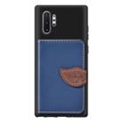 Leaf Buckle Litchi Texture Card Holder PU + TPU Case with Card Slot & Wallet & Holder & Photo Frame for Galaxy Note 10+(Blue) - 1