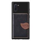 Leaf Buckle Litchi Texture Card Holder PU + TPU Case with Card Slot & Wallet & Holder & Photo Frame for Galaxy Note10(Black) - 1