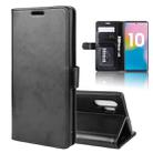 R64 Texture Single Fold Horizontal Flip Leather Case for Galaxy Note 10+, with Holder & Card Slots & Wallet(black) - 1