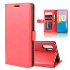 R64 Texture Single Fold Horizontal Flip Leather Case for Galaxy Note 10+, with Holder & Card Slots & Wallet(red) - 1