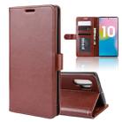 R64 Texture Single Fold Horizontal Flip Leather Case for Galaxy Note 10+, with Holder & Card Slots & Wallet(Brown) - 1