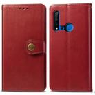 Retro Solid Color Leather Buckle Mobile Phone Protection Leather Case with Lanyard & Photo Frame & Card Slot & Wallet & Bracket Function for Huawei P20 lite 2019 / Nova 5i(Red) - 1