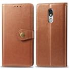 Retro Solid Color Leather Buckle Mobile Phone Protection Leather Case with Lanyard & Photo Frame & Card Slot & Wallet & Bracket Function for LG Stylo 5(Brown) - 1
