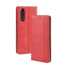 Magnetic Buckle Retro Crazy Horse Texture Horizontal Flip Leather Case for Sony Xperia 2, with Holder & Card Slots & Photo Frame(Red) - 1