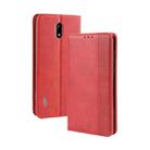 Magnetic Buckle Retro Crazy Horse Texture Horizontal Flip Leather Case for Nokia 3.1 C , with Holder & Card Slots & Photo Frame(Red) - 1