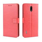 Retro Crazy Horse Texture Horizontal Flip Leather Case for Nokia 3.1 C , with Holder & Card Slots & Photo Frame(Red) - 1