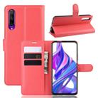 Litchi Texture Horizontal Flip Leather Case for Honor 9X / Honor 9X Pro , with Wallet & Holder & Card Slots(red) - 1