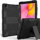 Shockproof Two-Color Silicone Protection Case with Holder for Galaxy Tab A 10.1 (2019) / T510(Black) - 1