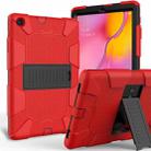 Shockproof Two-Color Silicone Protection Case with Holder for Galaxy Tab A 10.1 (2019) / T510(Red) - 1