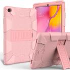 Shockproof Two-Color Silicone Protection Case with Holder for Galaxy Tab A 10.1 (2019) / T510(Rose Gold) - 1