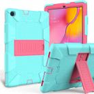 Shockproof Two-Color Silicone Protection Case with Holder for Galaxy Tab A 10.1 (2019) / T510(Aqua+Hot Pink) - 1