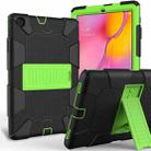 Shockproof Two-Color Silicone Protection Case with Holder for Galaxy Tab A 10.1 (2019) / T510(Black+Green) - 1