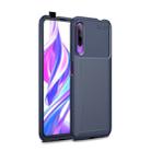 Carbon Fiber Texture Shockproof TPU Case for Huawei honor 9X(Blue) - 1