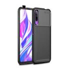 Carbon Fiber Texture Shockproof TPU Case for Huawei Honor 9X Pro(Black) - 1