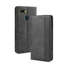 Magnetic Buckle Retro Crazy Horse Texture Horizontal Flip Leather Case for Oppo A5s (AX5s) , with Holder & Card Slots & Photo Frame(Black) - 1