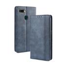 Magnetic Buckle Retro Crazy Horse Texture Horizontal Flip Leather Case for Oppo A5s (AX5s) , with Holder & Card Slots & Photo Frame(Blue) - 1