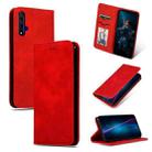 Retro Skin Feel Business Magnetic Horizontal Flip Leather Case for Huawei Honor 20(Red) - 1