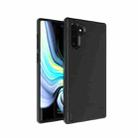 Ultra-thin TPU+PC Brushed Texture Shockproof Protective Case for Galaxy Note10, with Holder & Card Slot(Black) - 1