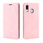 Retro-skin Business Magnetic Suction Leather Case with Purse-Bracket-Chuck For Galaxy A30(Peach) - 1