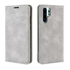 Retro-skin Business Magnetic Suction Leather Case with Purse-Bracket-Chuck For Huawei P30 Pro(Smoke grey) - 1