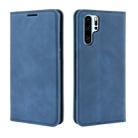 Retro-skin Business Magnetic Suction Leather Case with Purse-Bracket-Chuck For Huawei P30 Pro(Sea Blue) - 1