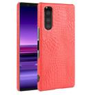 Shockproof Crocodile Texture PC + PU Case For Sony Xperia 5(Red) - 1