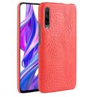 Shockproof Crocodile Texture PC + PU Case For Huawei Honor 9X / 9X Pro(Red) - 1