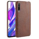 Shockproof Crocodile Texture PC + PU Case For Huawei Honor 9X / 9X Pro(Brown) - 1