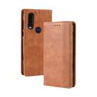 Magnetic Buckle Retro Crazy Horse Texture Horizontal Flip Leather Case for Motorola One Action, with Holder & Card Slots & Photo Frame(Brown) - 1