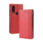 Magnetic Buckle Retro Crazy Horse Texture Horizontal Flip Leather Case for Motorola One Action, with Holder & Card Slots & Photo Frame(Red) - 1