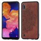Embossed Mandala Pattern Magnetic PC + TPU + Fabric Shockproof Case for Galaxy A10, with Lanyard(Brown) - 1