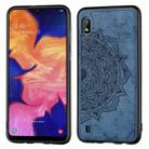 Embossed Mandala Pattern Magnetic PC + TPU + Fabric Shockproof Case for Galaxy A10, with Lanyard(Blue) - 1