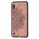 Embossed Mandala Pattern Magnetic PC + TPU + Fabric Shockproof Case for Galaxy A10, with Lanyard(Rose Gold) - 2