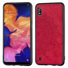 Embossed Mandala Pattern Magnetic PC + TPU + Fabric Shockproof Case for Galaxy A10, with Lanyard(Red) - 1