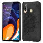 Embossed Mandala Pattern Magnetic PC + TPU + Fabric Shockproof Case for Galaxy A60 / M30, with Lanyard(Black) - 1