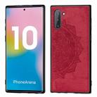 Embossed Mandala Pattern Magnetic PC + TPU + Fabric Shockproof Case for Galaxy Note10, with Lanyard(Red) - 1