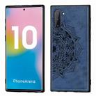 Embossed Mandala Pattern Magnetic PC + TPU + Fabric Shockproof Case for Galaxy Note10, with Lanyard(Blue) - 1