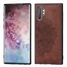 Embossed Mandala Pattern Magnetic PC + TPU + Fabric Shockproof Case for Galaxy Note10+, with Lanyard(Brown) - 1