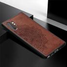 Embossed Mandala Pattern Magnetic PC + TPU + Fabric Shockproof Case for Galaxy Note10+, with Lanyard(Brown) - 3