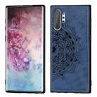 Embossed Mandala Pattern Magnetic PC + TPU + Fabric Shockproof Case for Galaxy Note10+, with Lanyard(Blue) - 1