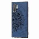 Embossed Mandala Pattern Magnetic PC + TPU + Fabric Shockproof Case for Galaxy Note10+, with Lanyard(Blue) - 2