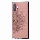Embossed Mandala Pattern Magnetic PC + TPU + Fabric Shockproof Case for Galaxy Note10+, with Lanyard(Rose Gold) - 2